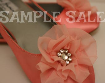 Sample Sale . Peach Ballet Flats . Peach Wedding Flats . Coral Ballet Flats . Coral Bridal Flats . Ballet Flats size 7. Bridesmaid Flats