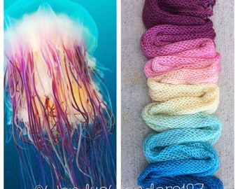 Hand Dyed Yarn, Gradient Yarn, Fingering Weight Yarn, Jelly Magic
