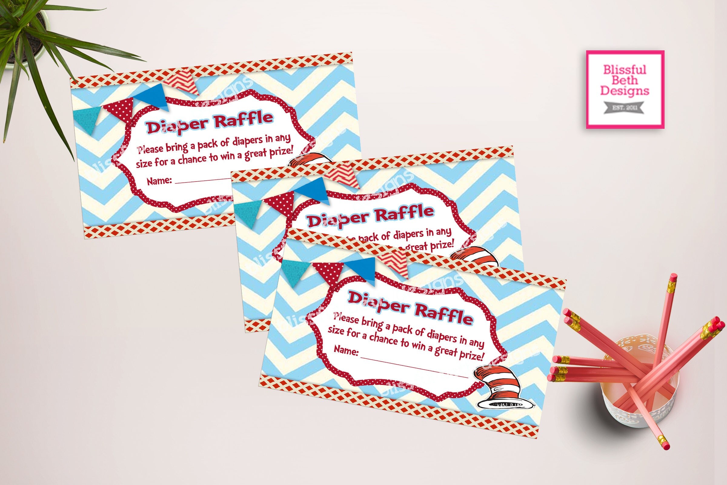 SEUSS DIAPER RAFFLE Dr. Seuss Diaper Raffle Ticket Diaper