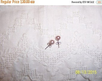 TWICE A YEAR, 25% Off Vintage Light Pink pearls earrings. Sterling silver.