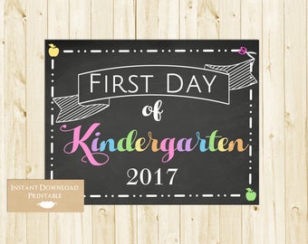 Kindergarten Sign, First Day of School Sign, Back to School Chalkboard Sign, 1st Day of School Sign, Kindergarten, INSTANT DOWNLOAD