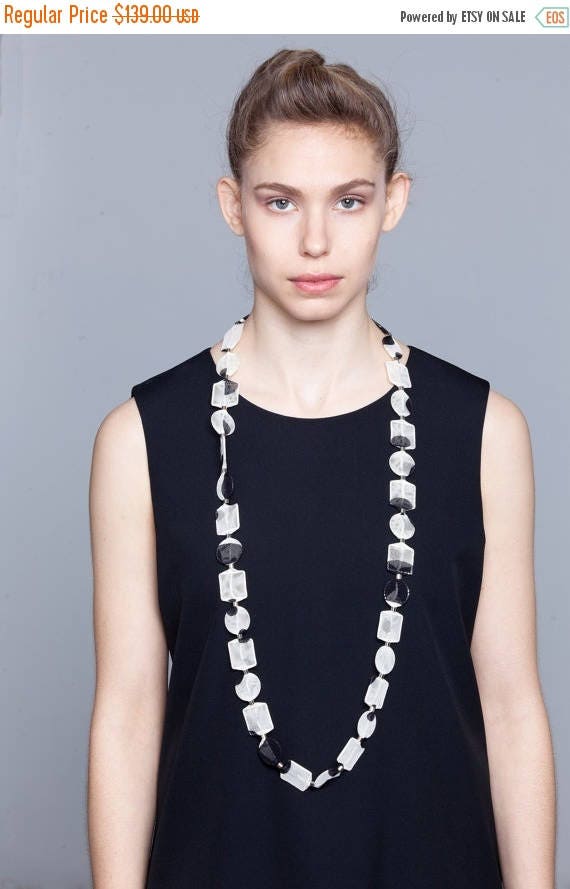 ON SALE Textile necklace fiber jewelry statement necklace