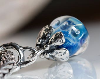 Small core Dangle SRA Lampwork Bead european charm bracelet BHB sterling silver