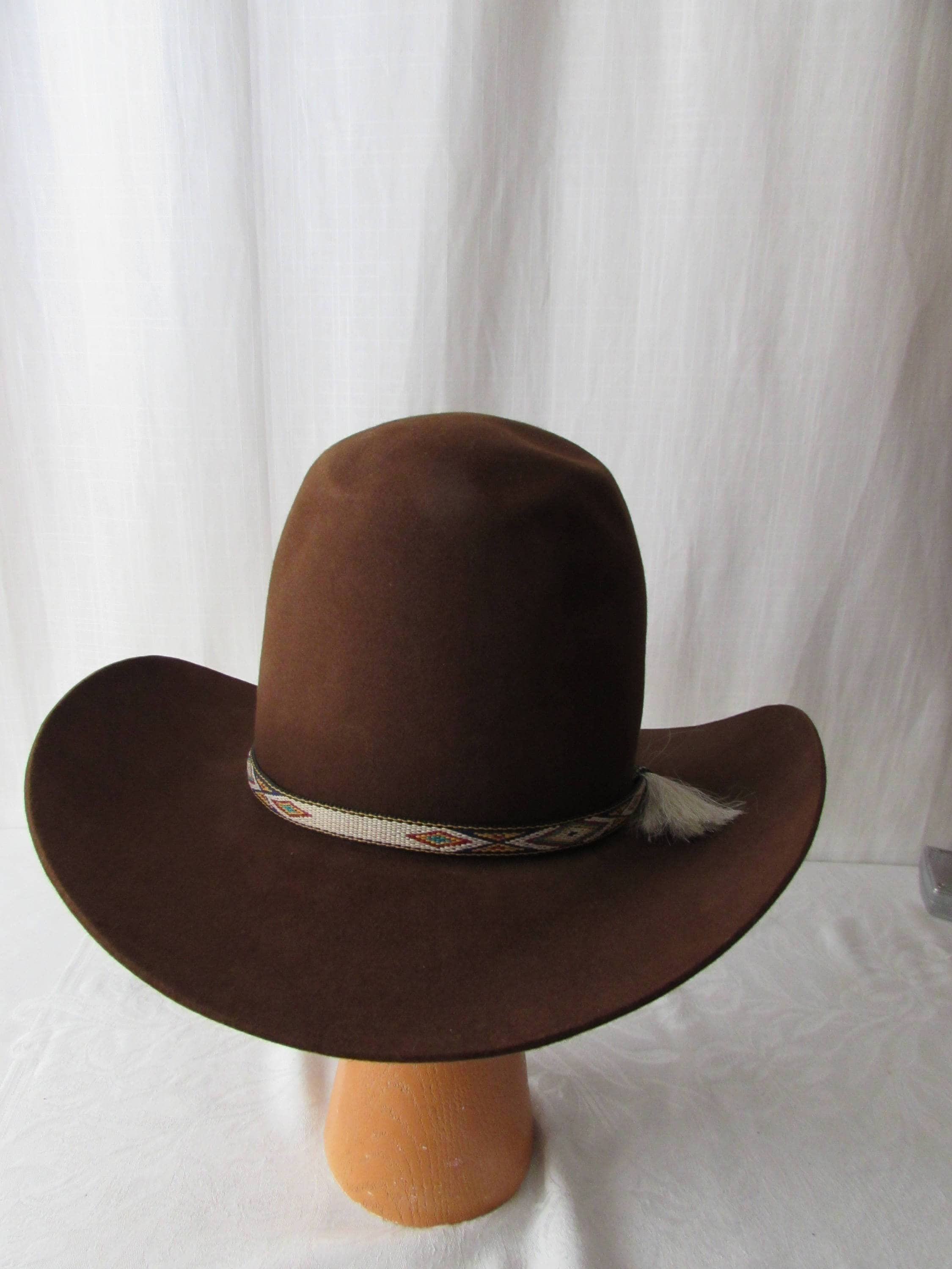 Large Western COWBOY Hat Resistol Brown Tall Crown xxxx Beaver