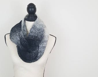Gray Ombre Knit Infinity Scarf