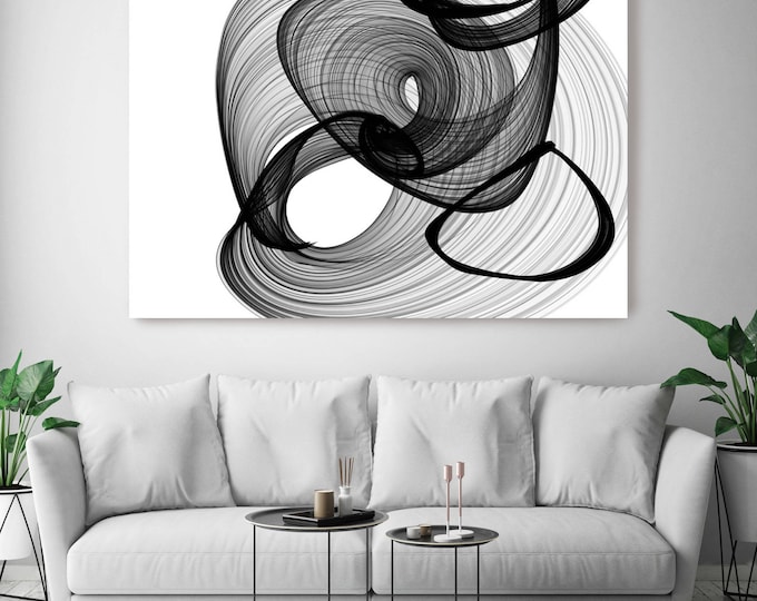 ORL-5994 Abstract Black and White 17-31-59. New Media Abstract Black and White Canvas Art Print, Canvas Art Print up to 50" by Irena Orlov