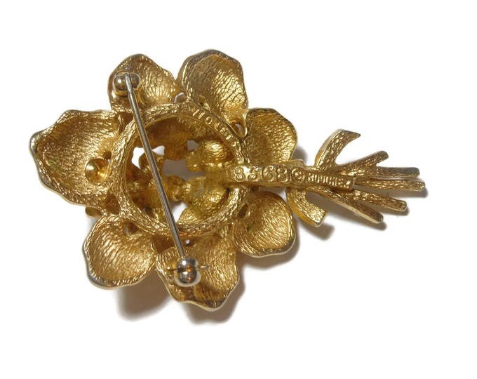 Boucher violets brooch with cultured pearl part of the Flower of the Month series, February birthday gift, numbered 8368