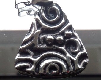 Pewter Triangle Pendant (lead-free) Original Wearable Art