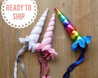 SALE! Unicorn headband, unicorn horn, unicorn favor head band for unicorn birthday party unicorn head piece