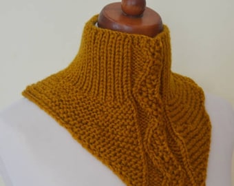 Infinity Scarf ,Knit Men's / Women Scarf, Mustard Color, Cowl Scarf, Men Cowl Scarf, Soft Openwork snood, gift for her, Christmas gift.