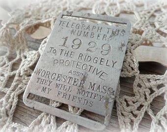 odd fellows fraternal brotherhood ID tag emergency accident rescue identification badge masons lodge ID