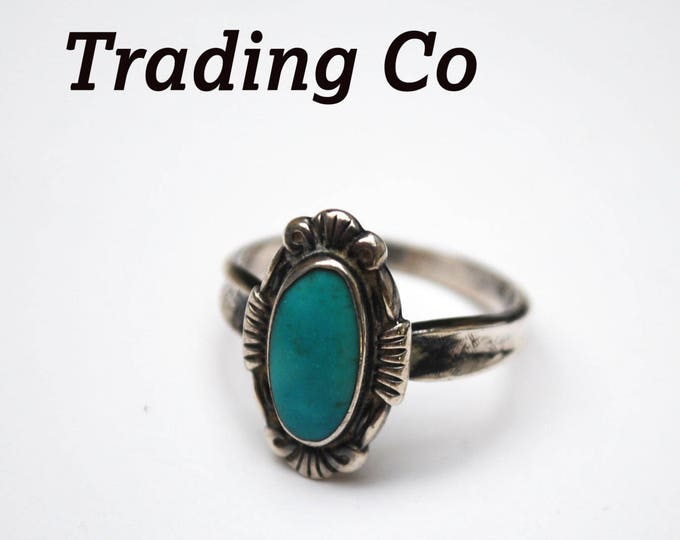 Turquoise ring Sterling - Bell Trading Company - size 6 - Native American tribal southwestern ring