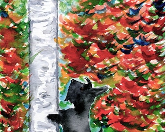 Scottie Dog 'Any Squirrels?' Canvas Art Print A4