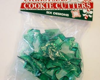 Vintage NIP Translucent Green Plastic Cookie Cutters