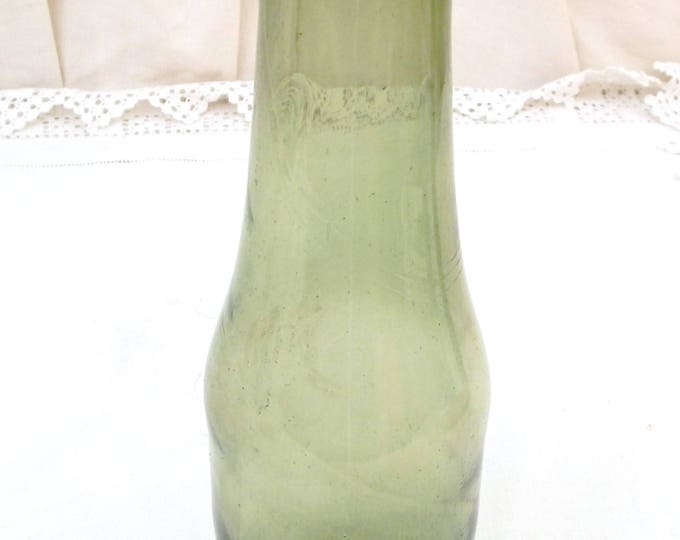 Antique French Green Blown Glass Milk Bottle, Unusual Shaped Bottle from France, Country Farmhouse Decor, Diary Decorators Piece , Vase Antique French Green Blown Glass Milk Bottle, Unusual Shaped Bottle from France, Country Farmhouse Decor, Diary Decorators Piece , Vase