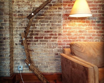 Industrial Floor Lamp - Arc Floor Lamp - Industrial Lighting - Industrial Lamps - Modern Wood Lamps - Home Decor -Industrial Style Lamp