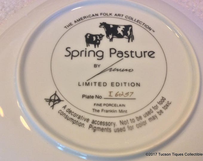 Franklin Mint, Modern Farmhouse Decor, Wall Hanging Plate, Spring Pasture, Lowell Herrero, American Folk Art, Country Kitchen Decor