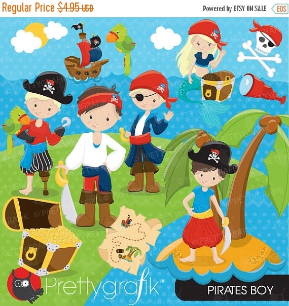 80% OFF SALE Pirate Boy clipart commercial use, vector graphics, digital clip art, digital images - CL647 Il_570xn
