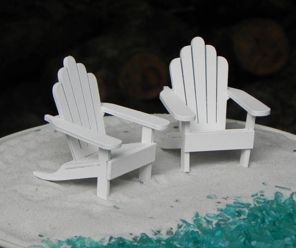 Miniature Adirondack Chair Handcrafted wooden painted white