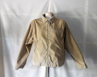 Sz XL 12 14 16 Ralph Lauren Polo Corduroy Jacket - Unisex - Men's M - Beige - Designer - Zipper Front