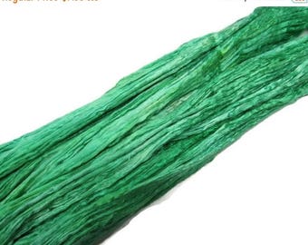 SALE 1 oz Mulberry Silk roving, hand dyed , color Meadow