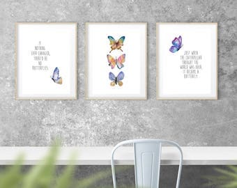Wall Decor Set butterfly wall decor | etsy Wall Decor Set butterfly wall decor | etsy