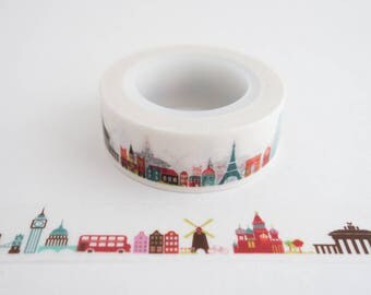 International Landmarks Travel Washi Tape - Masking Tape - Gift Wrap Tape - Journaling - Scrapbooking - Planner