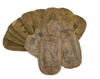 Antique French Tarot Cards. 19th Century French Fortune Telling Cards. Antique Divination Cards.