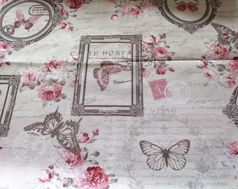 Coupon fabric upholstery romantic 50 x 70 cm