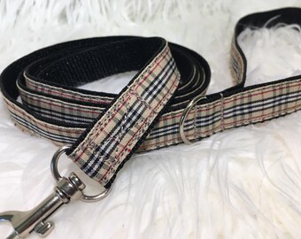 DOG LEASH / Traffic Lead / Pet leash / Burberry / ribbon and webbing leash / designer