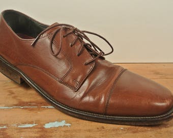 Bostonian Brown Plain Toe Lace Up Blucher Men's Size: 11D