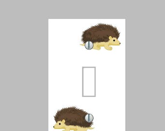 Light Switch Plate Cover - Raccoon Woodland Pattern - Kids Living Room Bathroom Home Decor