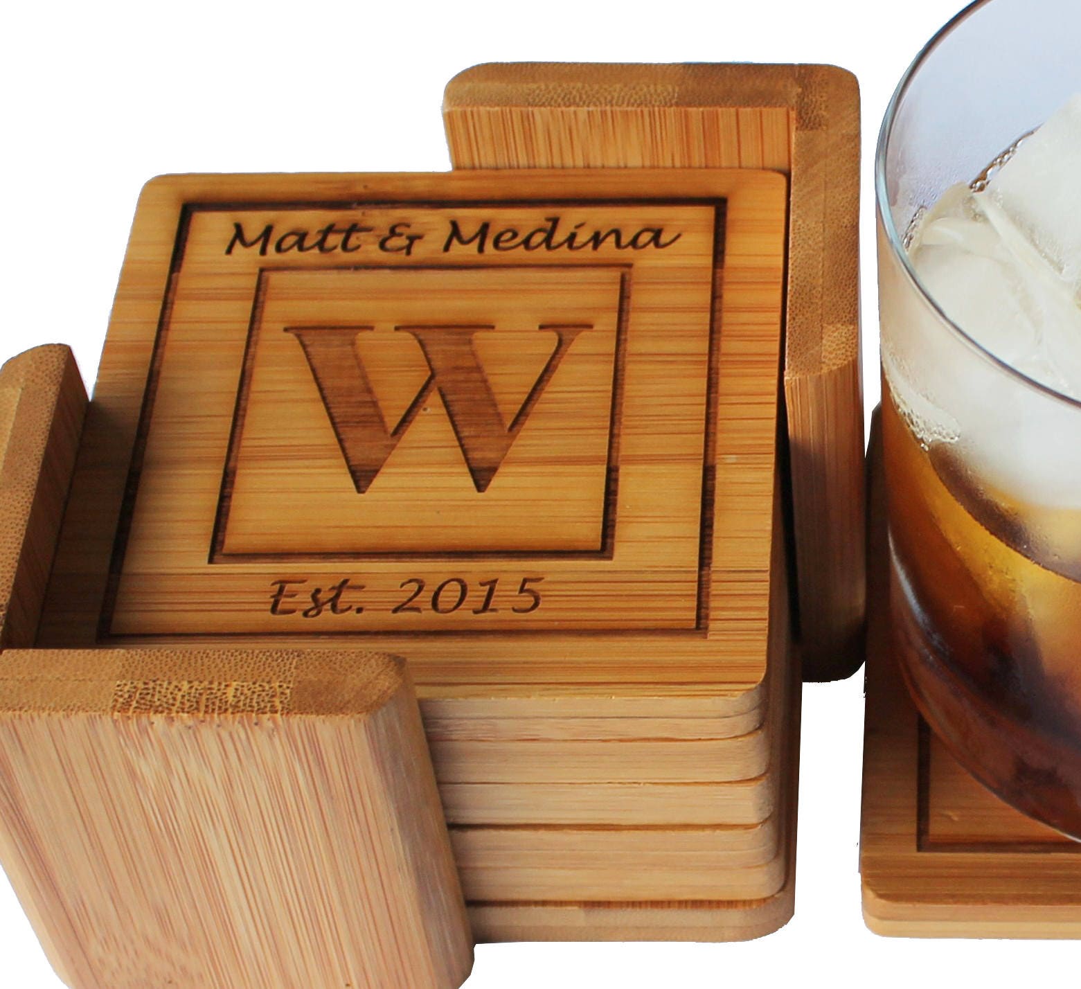 Set of 6 Personalized Coasters Personalized Wedding Gift