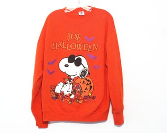 Vintage Halloween sweatshirt snoopy joe cool peanuts 90s novelty costume