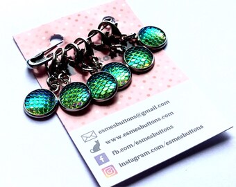 Mermaid stitch markers, mermaid scales, crocheters stitch markers,Stitch markers, gift for crocheter, crochet gift,
