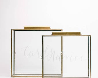 Wedding Card Box (Gold), Wedding Keepsake Glass Box, Cards Box, Wedding Gift Box