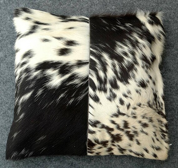 cowhide patchwork pillow