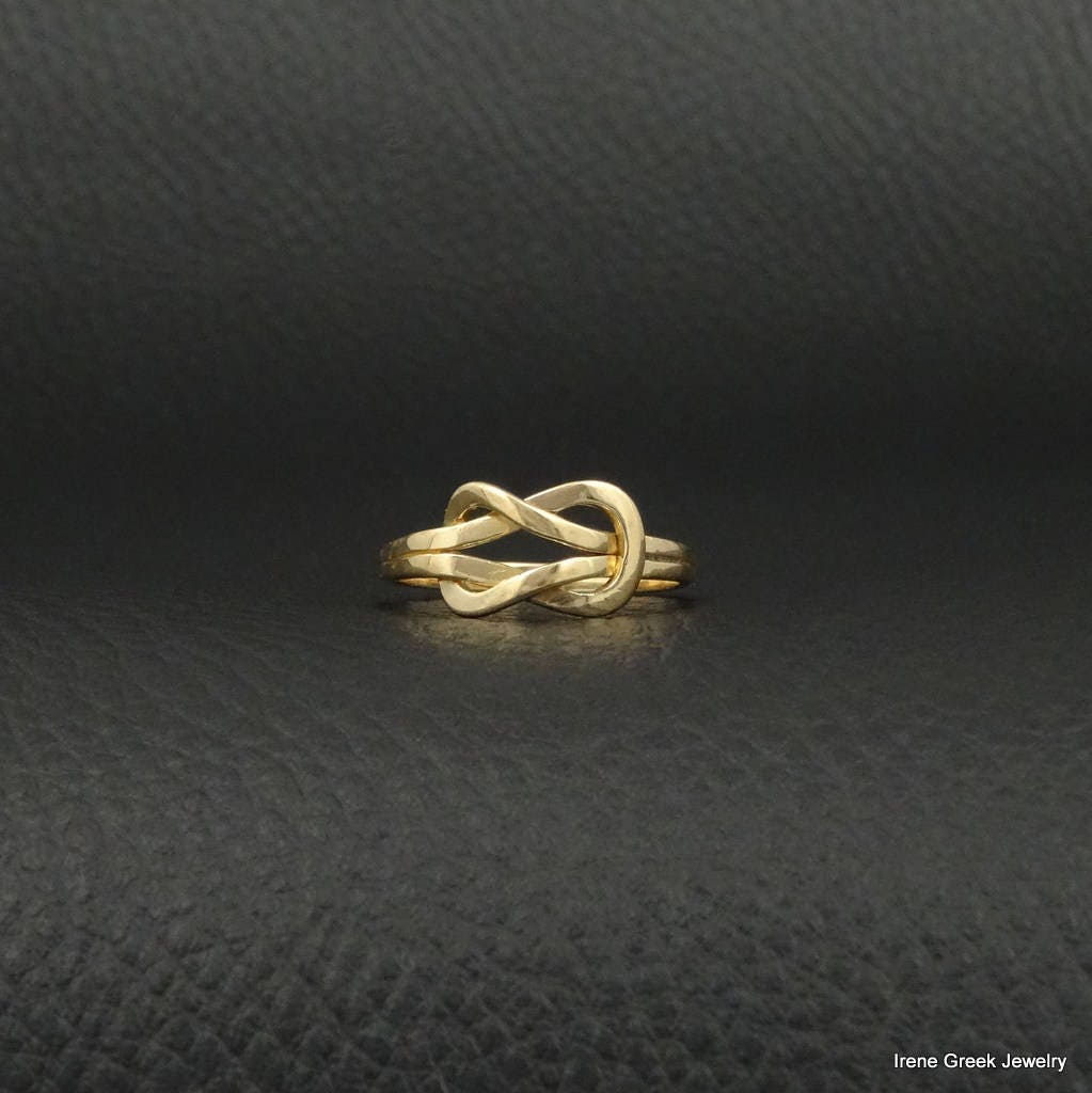 Hercules Knot Ring 18K Solid Yellow Gold Greek Handmade Art