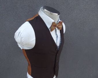 1970s Vintage Brown Vest / Brown Waistcoat Size 36 Small / Mens Suit Vest / 70s Vintage Waistcoat Vtg