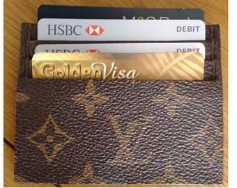 Louis Vuitton Credit card holder ReCycled from genuine lv bag fabric... genuine soft leather for my USA customers