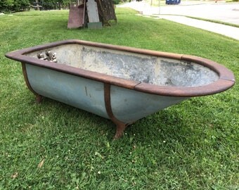 cowboy bathtub galvanized antique tub primitive