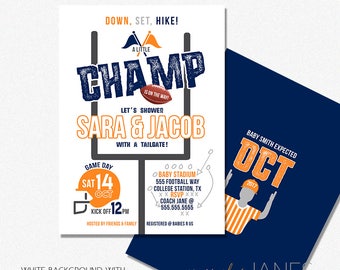 Football Baby Shower Invitation | Digital Printable Football Invitation | Game Day Football Invitation - 5X7 with *bonus reverse side"