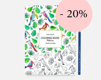 Coloring book, book, coloring, exotic, cat, Notebook, gift, floral, A5, stationery, Malbuch, libro da colorare, adult & kids coloring book