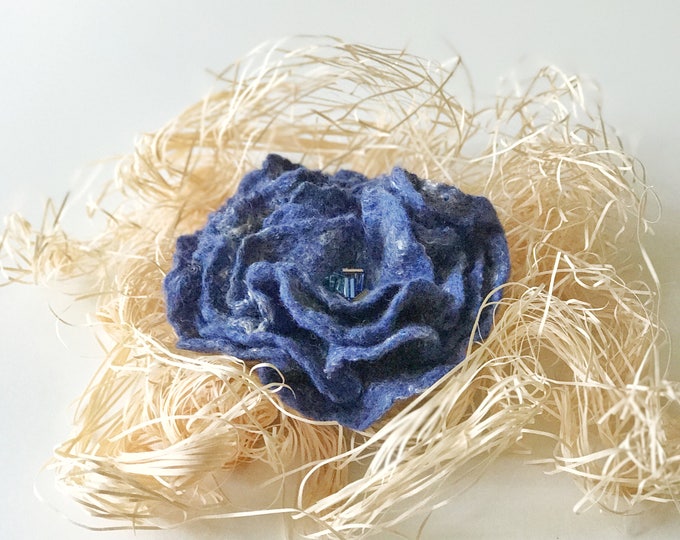 valentine's day gift, Flower Felted Brooch, Felted Pin Wool, Felted Brooch Flower, Felted Flower Pin, Hair Accessories, Christmas Gifts