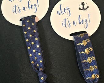 shower baby boy tie hair favors nautical anchor navy