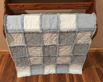 Baby Blue Infant Rag Quilt