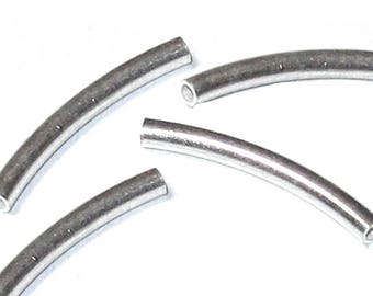 Pack of 100 3 cm silver metal tube