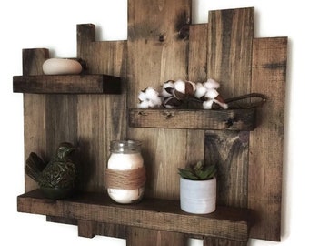 Rustic Wall Shelf Reclaimed Wood Pallet Floating Rustic Wall Shelf Reclaimed Wood Pallet Floating