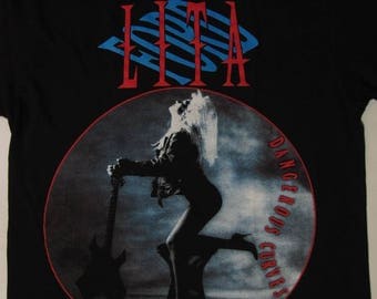 Lita Ford - Dangerous curves t-shirt ( s-xxl ) top-notch merch!!band t-shirt hard rock metal
