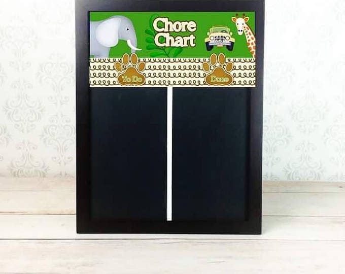 Wild Animal Magnetic Chore Chart - Kids Chore Chart - Magnetic Chalkboard - Family Chores - Chore Magnets - Behavior Chart - Responsibility
